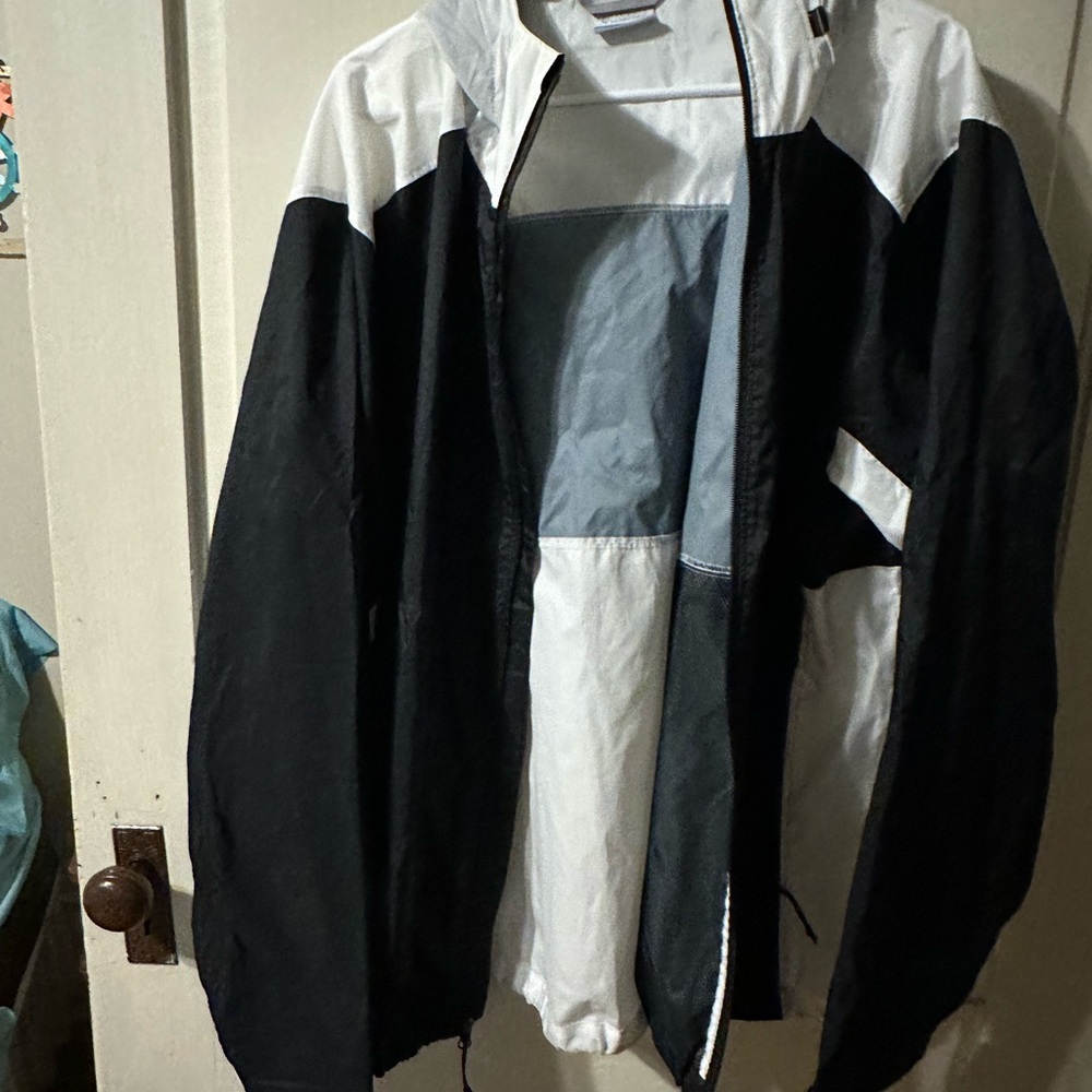 Columbia Black and White Windbreaker